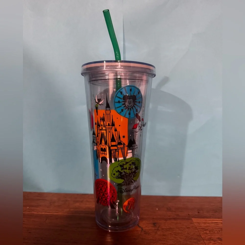 Disney World Starbucks Park Icons Venti 24 oz Acrylic Cold Tumbler Cup 2017